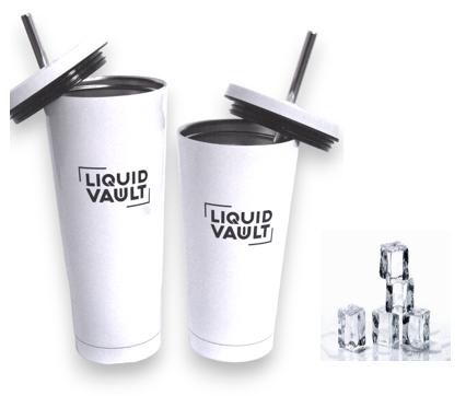 LIQUIDVAULT Stainless Steel Tumbler with Straw and Lid - Vacuum Insulated Coffee Cup-Travel Mug for Hot and Cold Beverages - BPA-Free, Spill-Proof - Simple Modern Tumbler 500/750ml